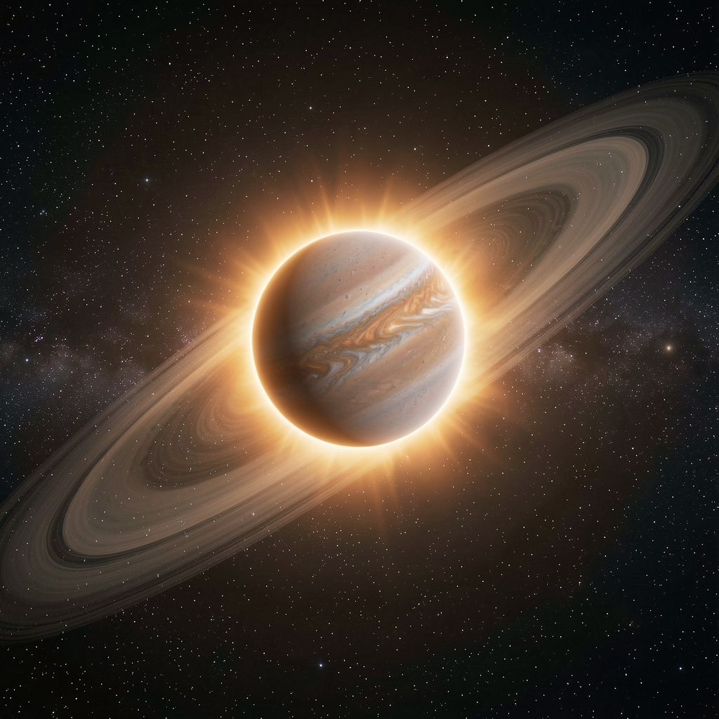 Representación del planeta Mercurio en su órbita cercana al Sol vista desde el espacio